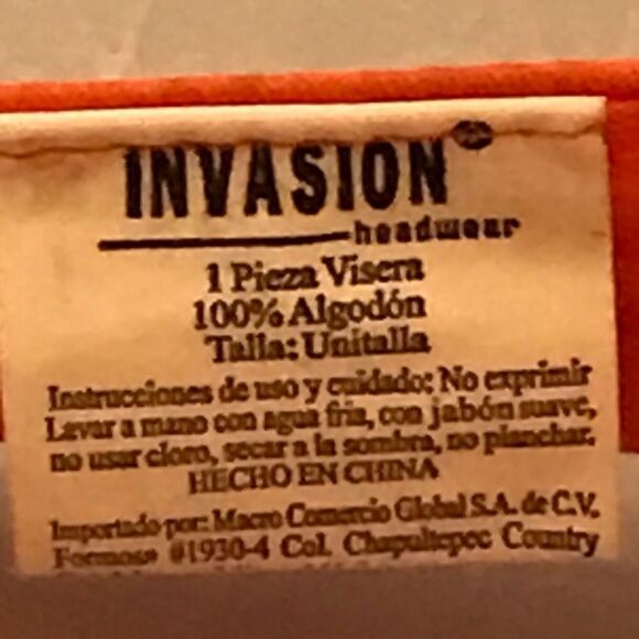 Invasion Grand Palladium Punta Cana Resort & Spa Orange Visor Hat - Picture 13 of 13